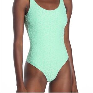 Anthropologie Onia Kelly Swimsuit Textured Embossed Geo print G‎